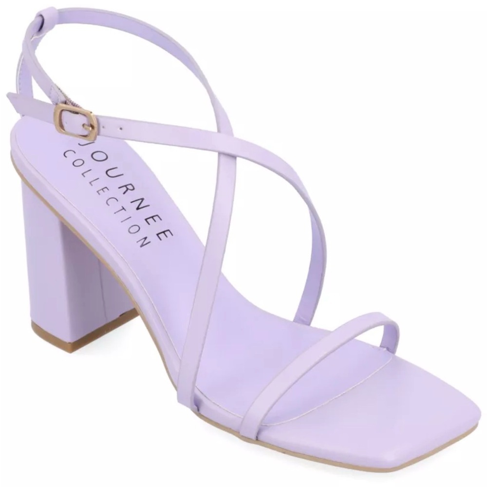 Journee Collection Lenorra Lavender Block Heel Sandals - Size 8 (NIB)